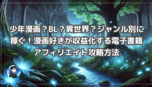少年漫画？BL？異世界？ジャンル別に稼ぐ！漫画好きが収益化する電子書籍アフィリエイト攻略方法