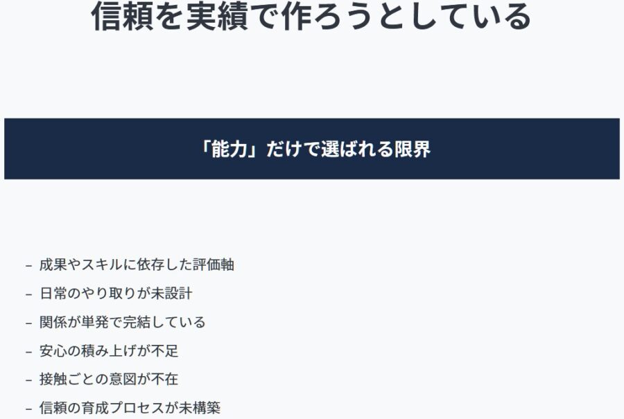 信頼構築とリピートされる関わり方