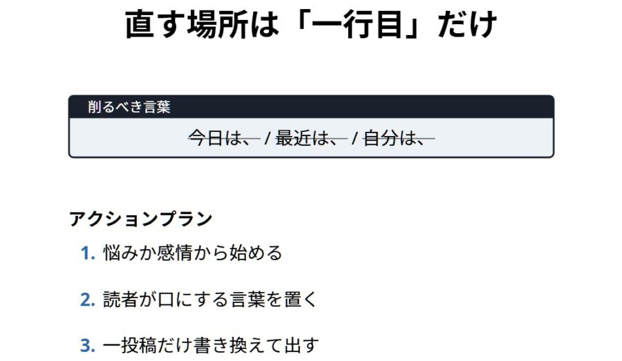 SNS投稿が読まれない原因と1行目改善で反応を増やす方法