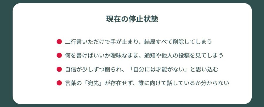 書けない原因は宛先不在｜過去の自分に書く発信設計
