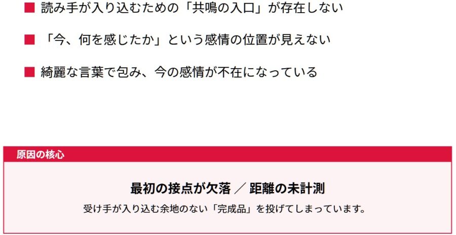 反応がない原因は共鳴の入口不足と感情設計のズレ